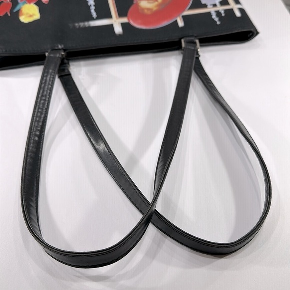 Vintage Inspired “Big City Socialite Lady” Black-Multi Retro Handbag Tote🖤EUC - Picture 10 of 10